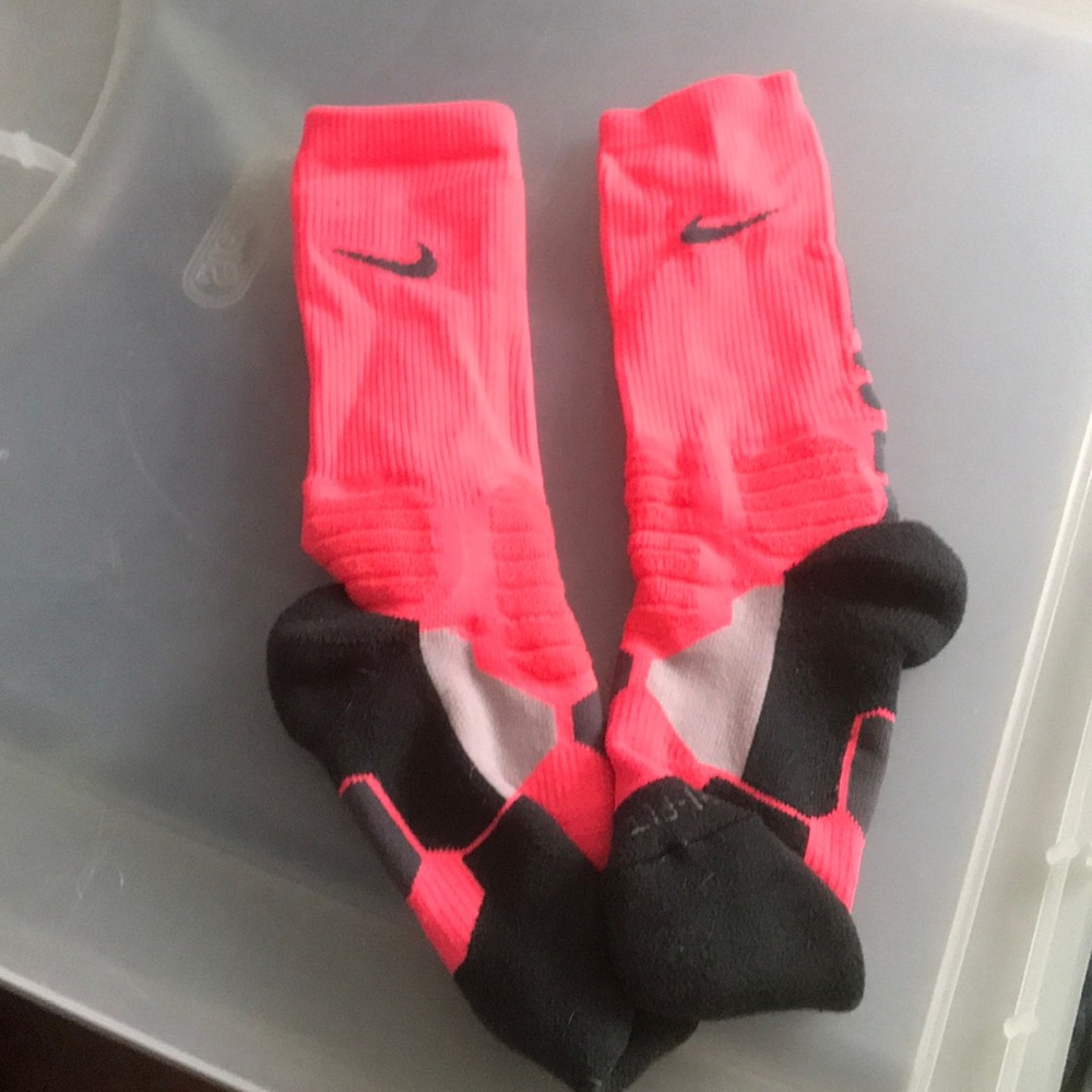 Neon pink Nike socks